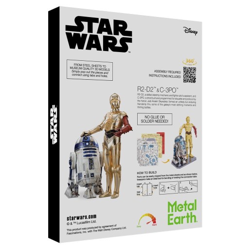 Metal Earh Droidy C-3PO i R2-D2 Modele Metalowe 3D