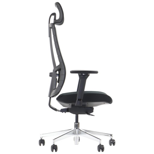 Fotel Biurowy ERGONT 3 Obrotowy Ergonomiczny Czarny Siatkowy 4D MRiPS