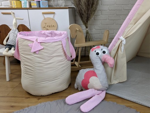 KOSZ LAMA I SPÓŁKA na ZABAWKI z uszami pojemnik zamykany duży tipi teepee