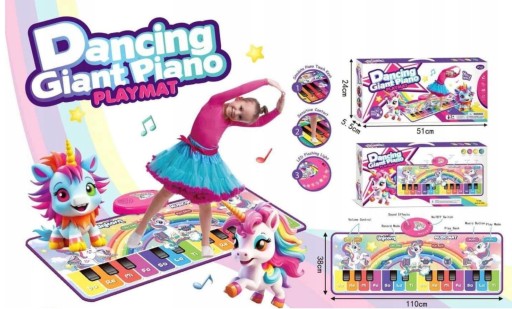 Dancing Giant Piano Muzyczna Mata Taneczna Dźwięki, Melodie, Światła LED