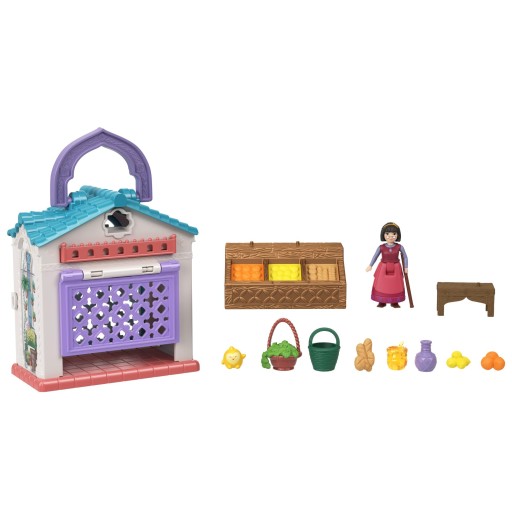Disney Wish Micro Doll Playset, Dahlia's Rosas Marketplace Portable Set wit