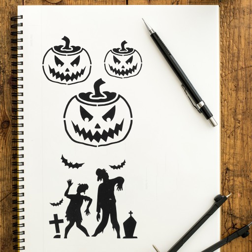HALLOWEEN TEMPLATE DRAWING 5 PCS