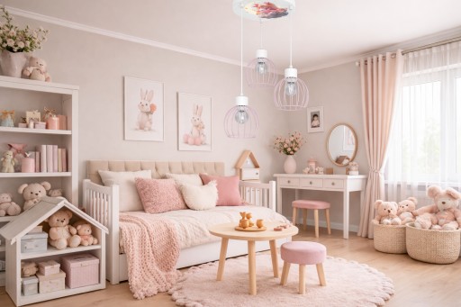 Lampa wisząca do pokoju dziewczynki Księżniczka Koszyczek 3xE27 LED