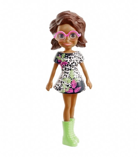 POLLY POCKET LALECZKA SHANI DZIEWCZYNKA W SUKIENCE PANTERKA FIGURKA MATTEL