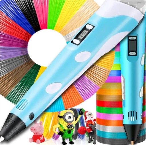 DŁUGOPIS 3D DLA DZIECI DRUKARKA 3 D PEN ZESTAW i WKŁADY PLA 3 METRY
