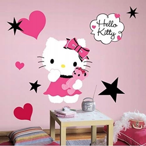 NAKLEJKI HELLO KITTY NA ŚCIANĘ POKÓJ DZIECKA DUŻE