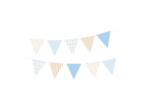 Baner flagi na roczek - błękitny - 190x17cm - 1 szt. baby shower