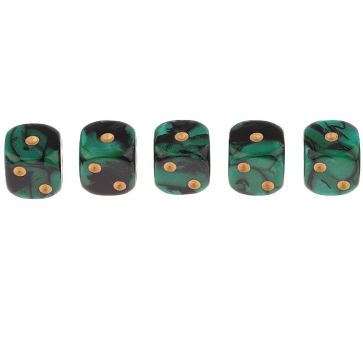 5pc Sided Set, 16mm for Games Casino Gift Teaching Dark green