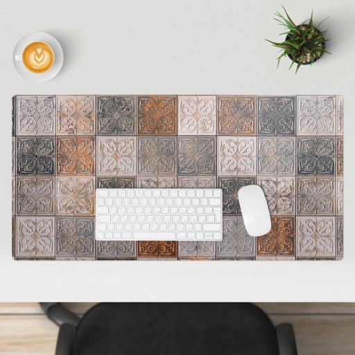 Designerska podkładka ochronna pod laptopa Kwadratowy wzór retro 90x45 cm