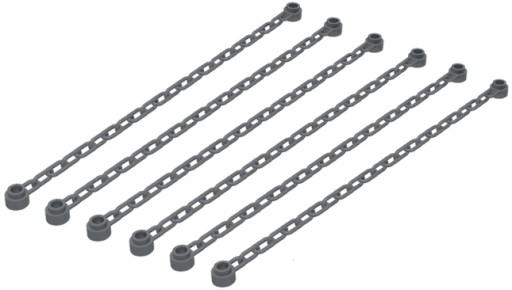 LEGO łańcuch 16M 21 Links (16-17L) ciemno szary DBG 6 szt 30104 60169