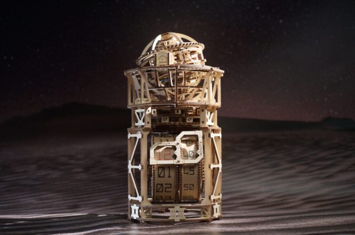 Puzzle 3D UGEARS Sky Watcher Zegar Stołowy z Tourbillonem Model Mechaniczny