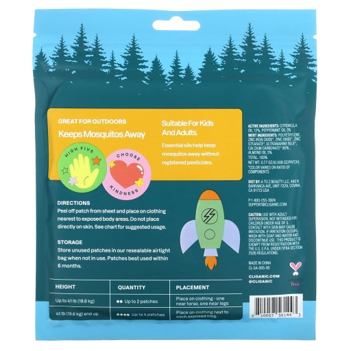 Cliganic, Mosquito Repellent, Positive Vibes Patches, Essential Oil Infused