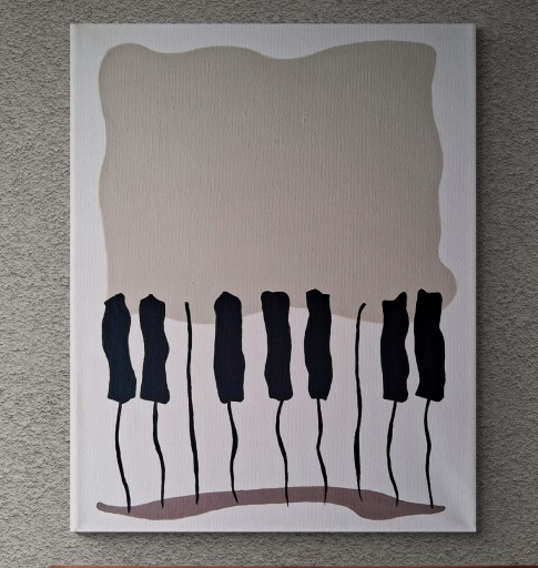 Zdjęcie oferty: Obraz na płótnie ręcznie malowany akrylami minimalistyczny abstrakcja 30x40