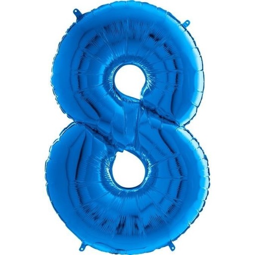 Balon Foliowy Cyfra 8 Niebieska - 102 cm Grabo