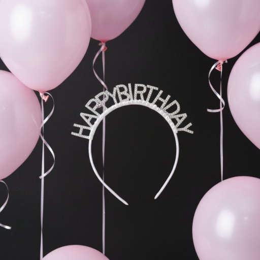 Opaska na urodziny Happy Birthday biała cyrkonie perły perełki korona