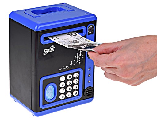SKARBONKA SEJF BANKOMAT WESOŁE OSZCZĘDZANIE ZBIERACZ GOTÓWKI DLA DZIECI