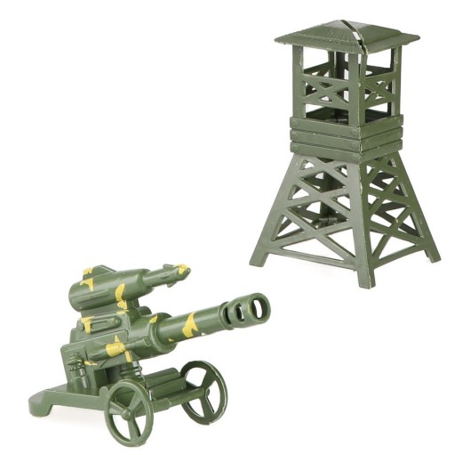 Wojskowa Figurka Żołnierza WAR FORCE SET 23cm Wieża Armata Akcesoria Zestaw