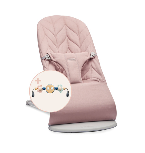 Leżaczek BabyBjörn Bliss Cotton różowy 3-12 kg zdejmowany pokrowiec