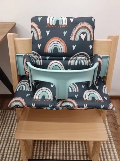 Poduszki wodoodporne do Stokke Tripp Trapp 2w1 tęcze grafit