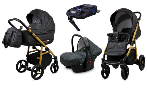 Wózek 4w1 BabyLux Axel Carbon