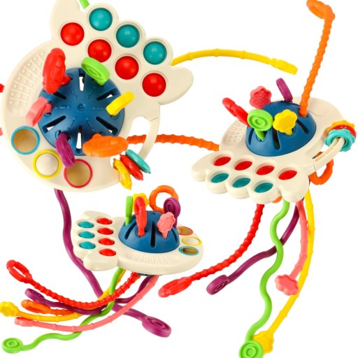 OŚMIORNICA ZABAWKA SENSORYCZNA LINKI GRYZAK POP IT MONTESSORI 5W1