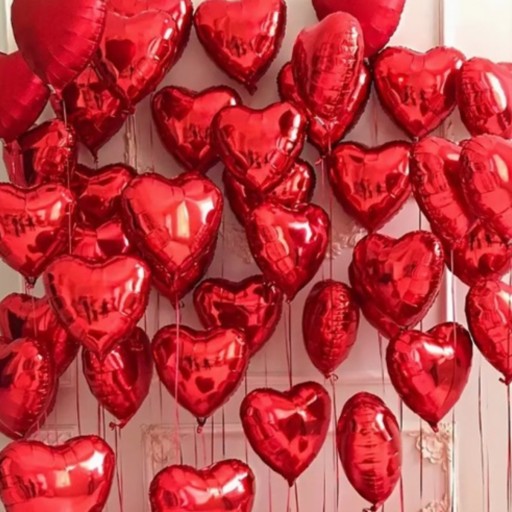 Balony foliowe czerwone serca na hel powietrze walentynki dekoracje 25cm