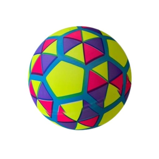 466507 PIŁKA GUMOWA TĘCZOWY KWADRATY 23 CM GAZELO