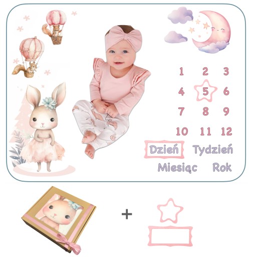 PREZENT NA BABY SHOWER FOTO KOCYK MATA DO ZDJĘĆ DLA DZIEWCZYNKI W EKO BOXIE