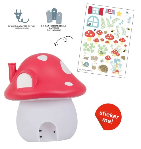 Lampka nocna A Little Lovely Company biały domek wróżek LED bateryjna