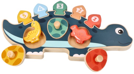Montessori Piramidka lisek Dinozaur cyferki + Naplamka