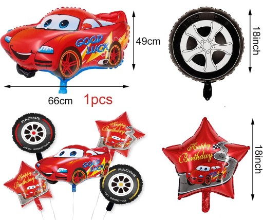 ZESTAW BALONÓW AUTO BALON cyfra 5 pięć piąte URODZINY WYŚCIGÓWKA AUTA