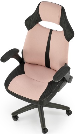 Fotel Biurowy BLOMO ergonomiczny obrotowy różowo-czarny tkanina