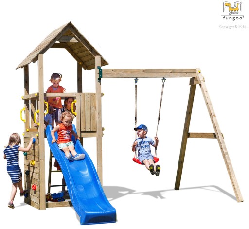 FUNGOO DREWNIANY PLAC ZABAW CAROL2 DOMEK ZJEŻDŻAL