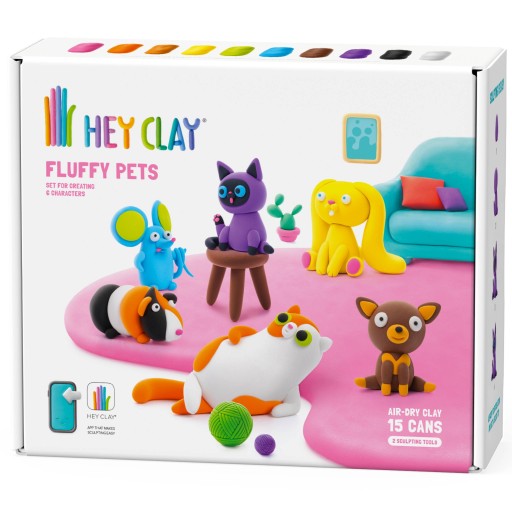 Hey Clay Puchate zwierzątka Masa plastyczna do zabawy +akcesoria ciastolina