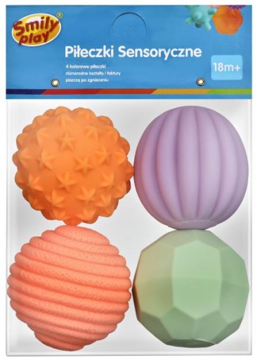 SMILY PLAY Piłki piłeczki sensoryczne 4 edukacyjne