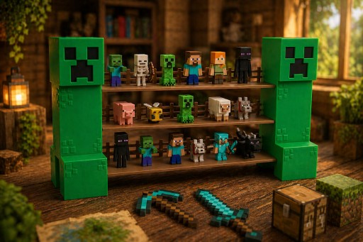 MINECRAFT KINDER JOY EKSPOZYTOR GABLOTKA PÓŁKA STOJAK NA FIGURKI