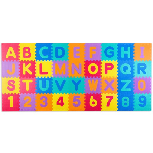 DUŻA MATA PIANKOWA PUZZLE 36 SZT LITERY KOLOROWE ZABAWA EDUKACYJNA