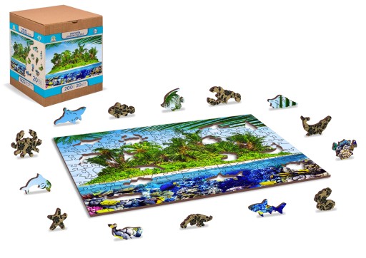 Wooden City Puzzle Drewniane 200 Wyspa Palm