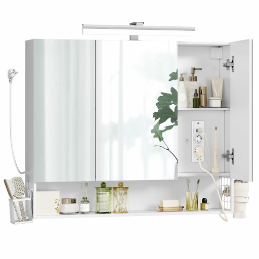 Zdjęcie oferty: Szafka łazienkowa z wbudowaną listwą zasilającą lustrem i oświetleniem LED