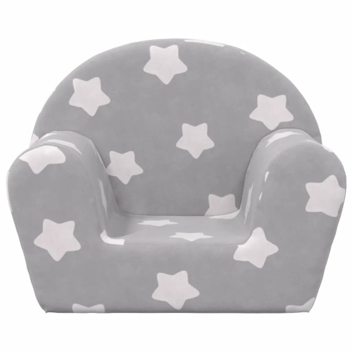 Sofa dla dzieci Pluszowa Jasnoszara 57x34x45 cm