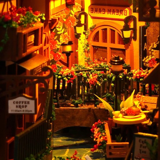 MINIATUROWY DOMEK DLA LALEK Z LED, DIY DREWNIANE PODPÓRKI DO KSIĄŻEK 3D