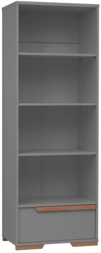 Regał Wysoki do Pokoju Dziecięcego Ciemno Szary 70x195cm SCANDI SNAP PINIO