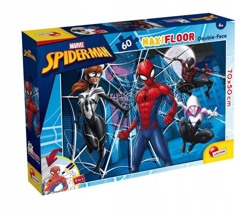 Puzzle Lisciani układanka dla dziecka zabawki rozwijając 1 elementów Puzzle Maxifloor Double-Face Spider-Man 60 elementów obrazkowe układanki dla chłopców logiczne łamigłówki zestaw puzzli do układania zabawkowe