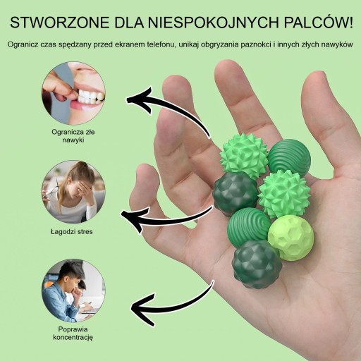 Mocne kulki magnetyczne zabawka antystresowa sensoryczna zielone silikonowe
