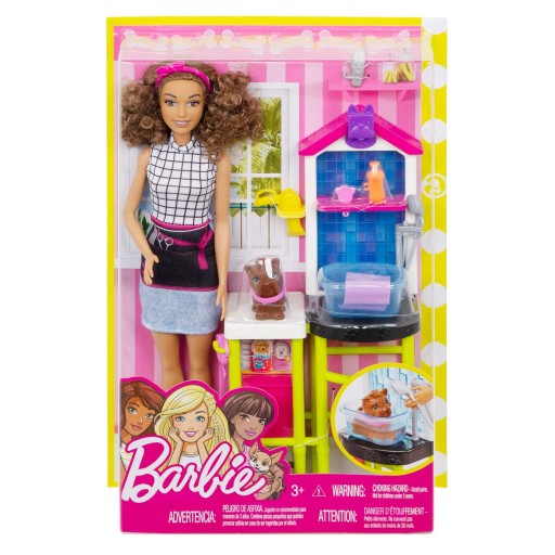 Barbie Lalka Psi Fryzjer Brunetka Zestaw Z Pieskiem Dhb63Fjb31