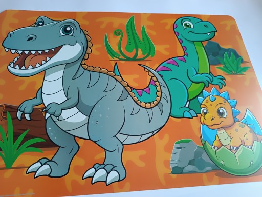PODKŁADKA DO PRAC PLASTYCZNYCH ZWIERZĘTA NA STÓŁ DINOZAURY DUŻA 65CM/45CM