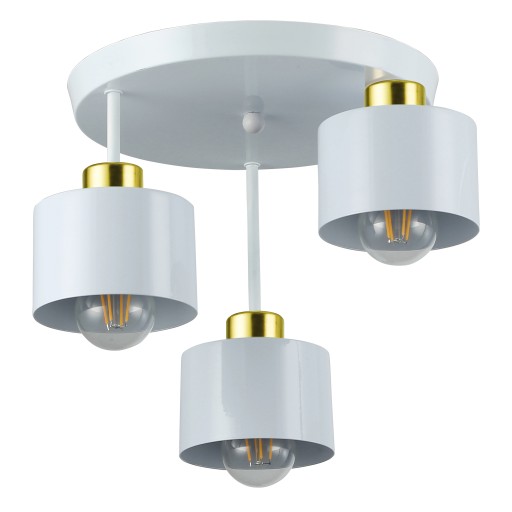 Elza lampa sufitowa 3xE27 biała/złota