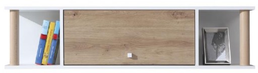 Półka wisząca młodzieżowa na ścianę 125 cm FARO 12 -biały/odcienie szarości