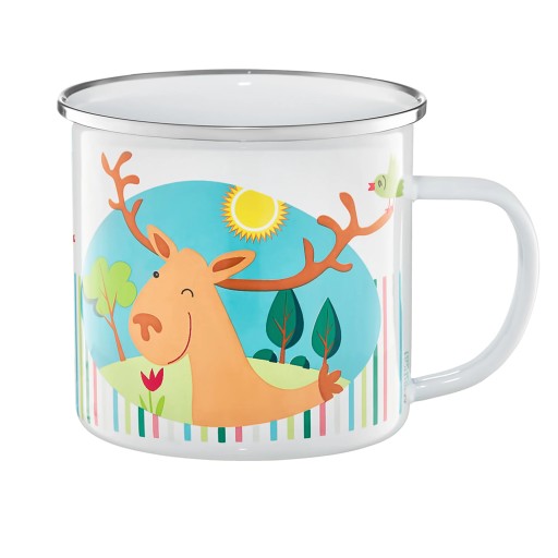 Kubek emaliowany Forest Team 520 ml Miś i Renifer AMBITION JUNIOR