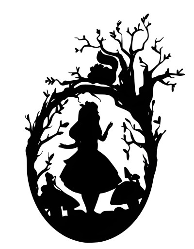 Zdjęcie oferty: Silhouette - Alice In Wonderland Dekoracja Ścienna Panel Wall Art